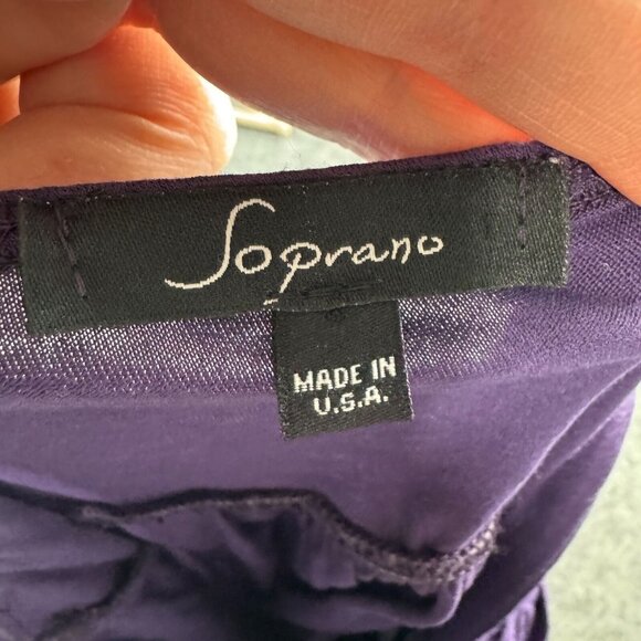 Soprano Tank Top Womens S Purple Beaded Y2K VTG Babydoll Flowy Scoop Neck - Picture 5 of 11